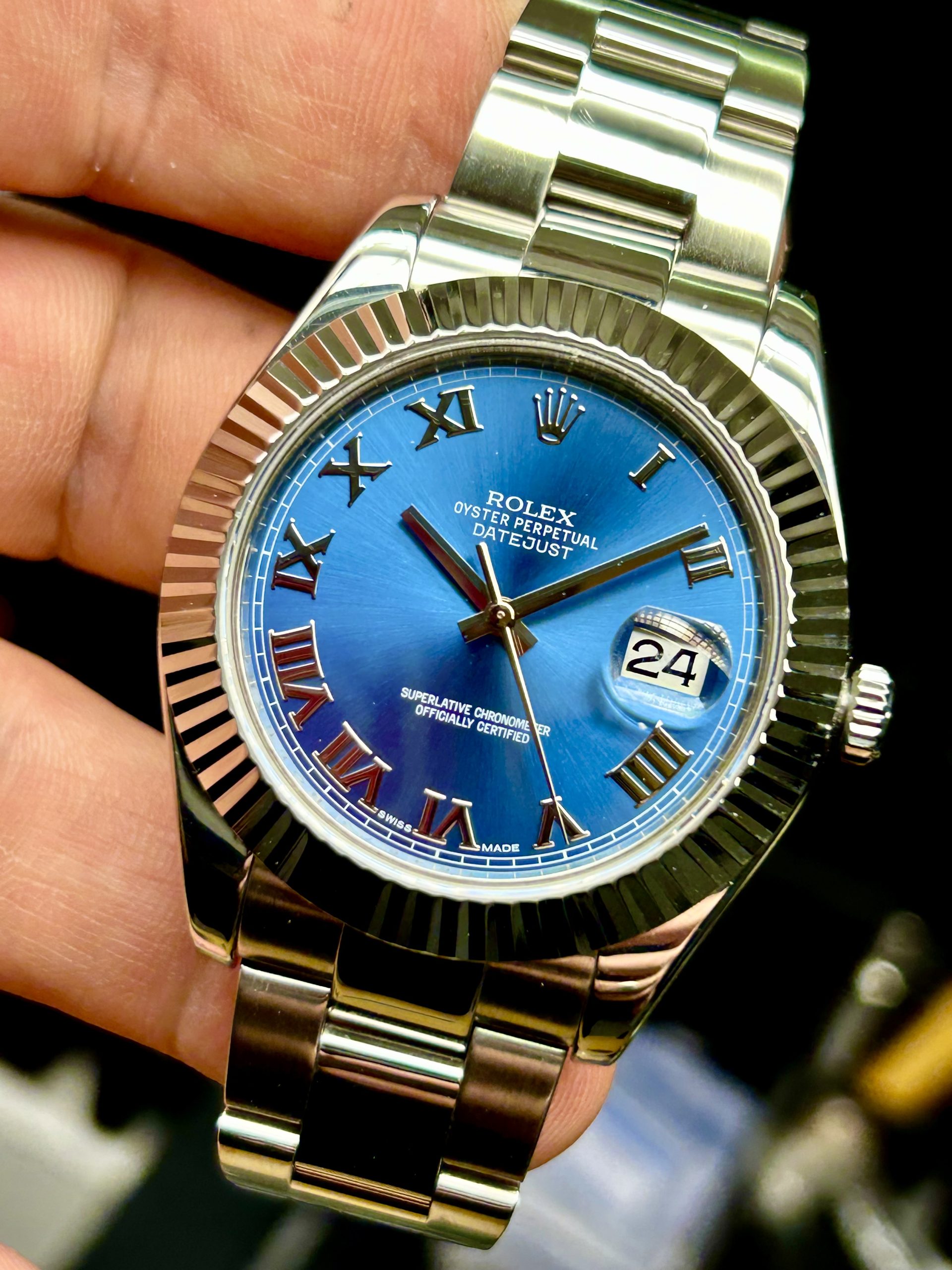 Rolex Datejust II 116300 – Blue Roman Dial – 2015 - Bilde 3