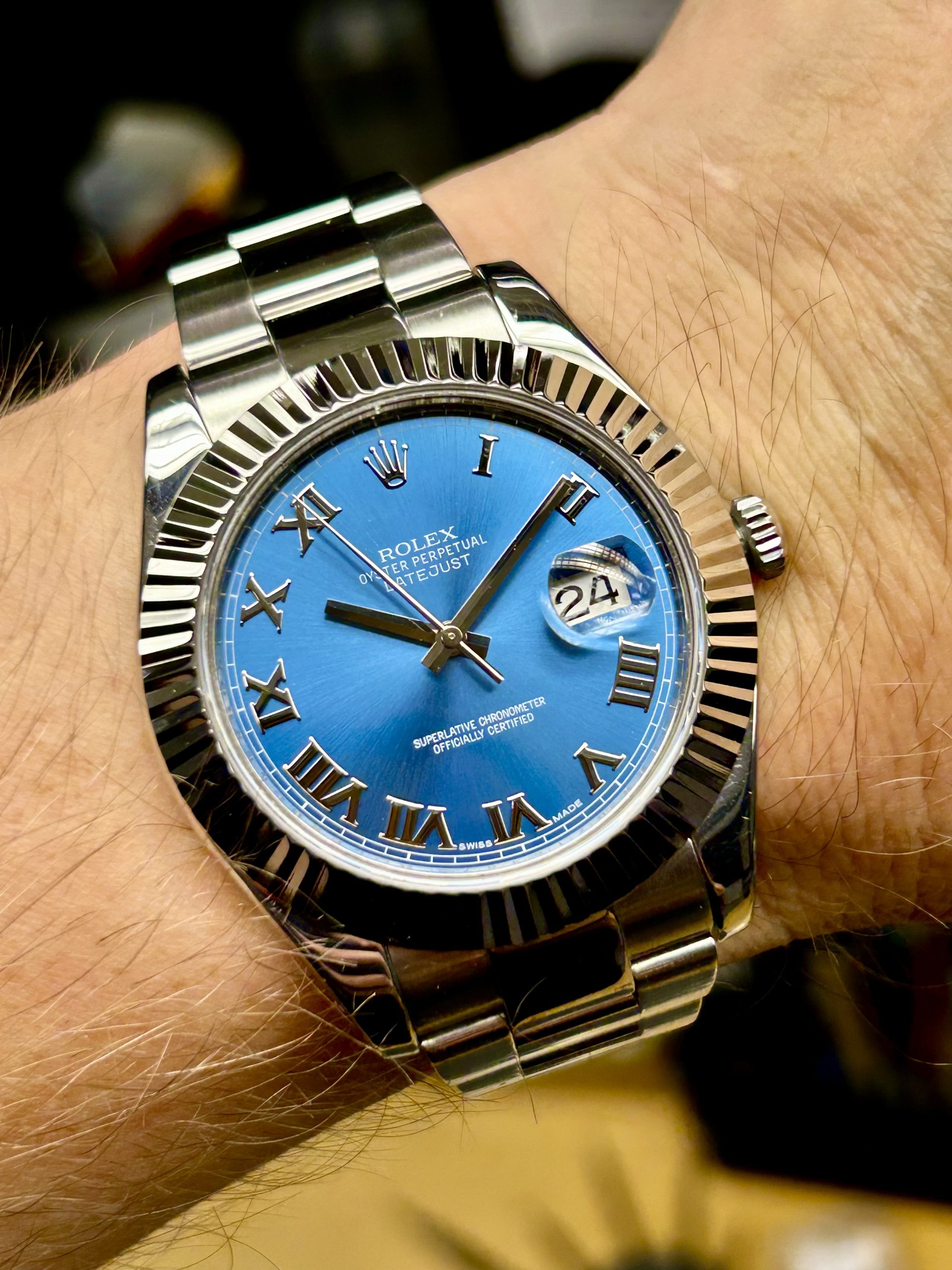 Rolex Datejust II 116300 – Blue Roman Dial – 2015 - Bilde 2