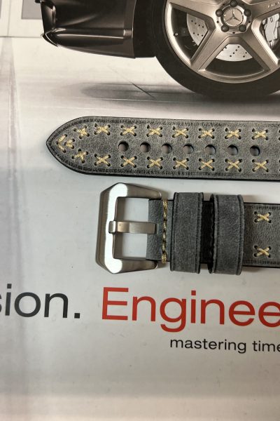 Grå skinnreim 22 mm