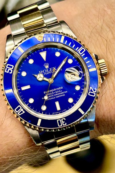SOLGT!! Rolex Submariner Date 16613 – “Bluesy” – 1993
