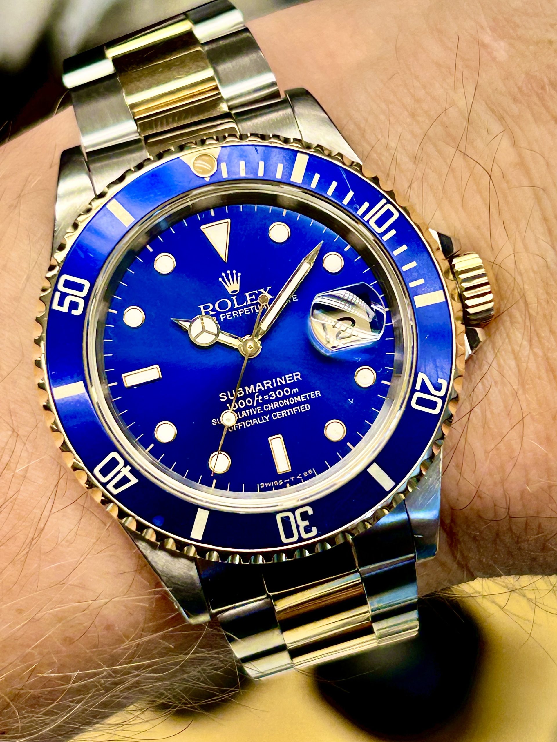 SOLGT!! Rolex Submariner Date 16613 – “Bluesy” – 1993