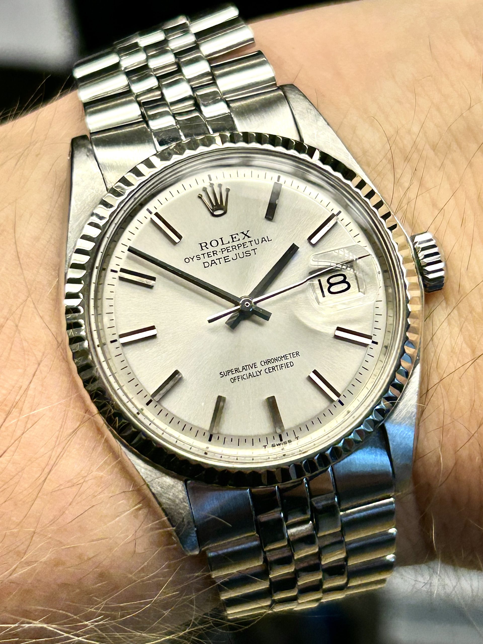 Rolex i stål og hvitt gull Ref 1601 fra 1971