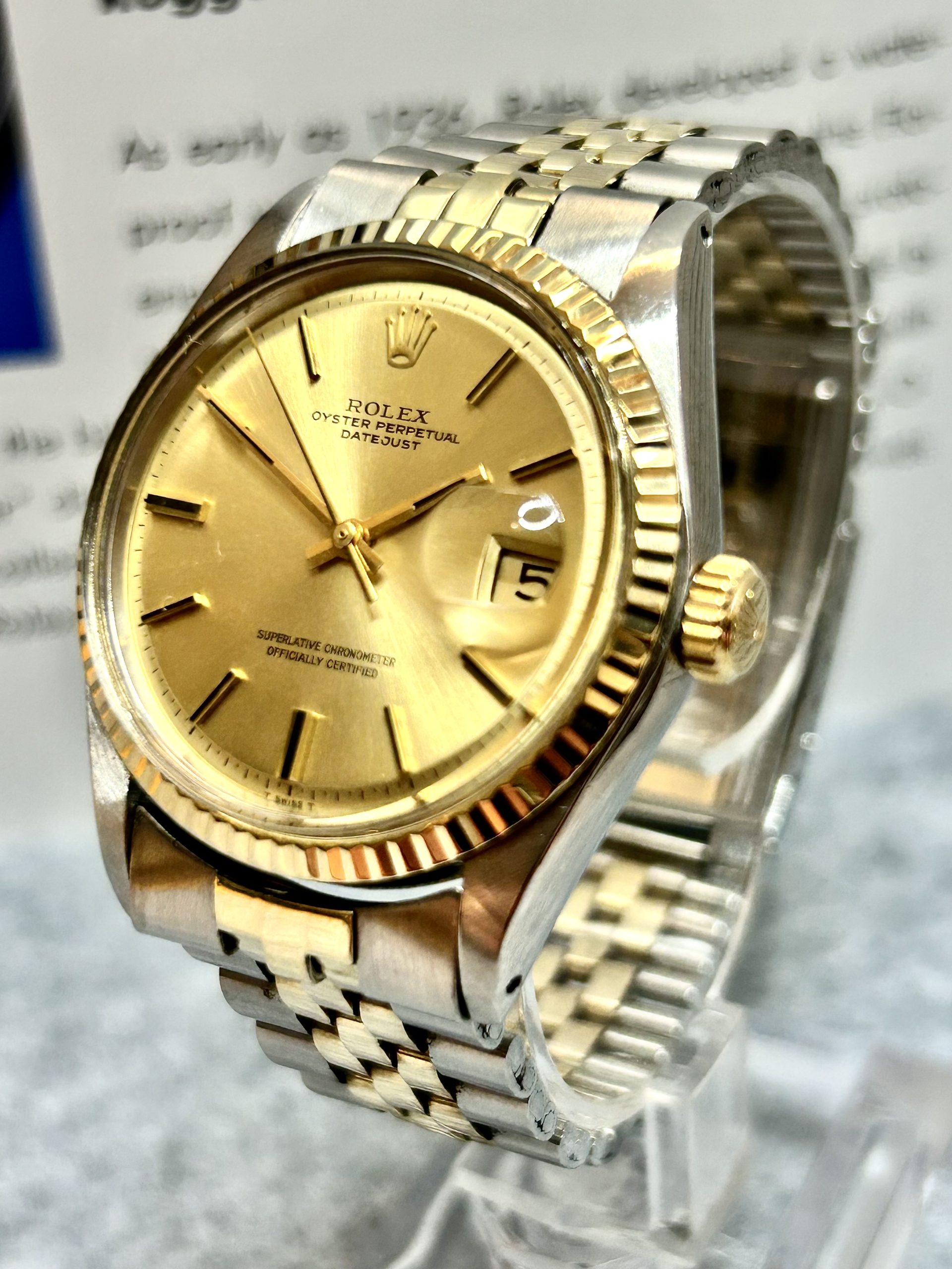 SOLGT!! Rolex Datejust Two Tone Ref 1601 fra 1970 - Bilde 9