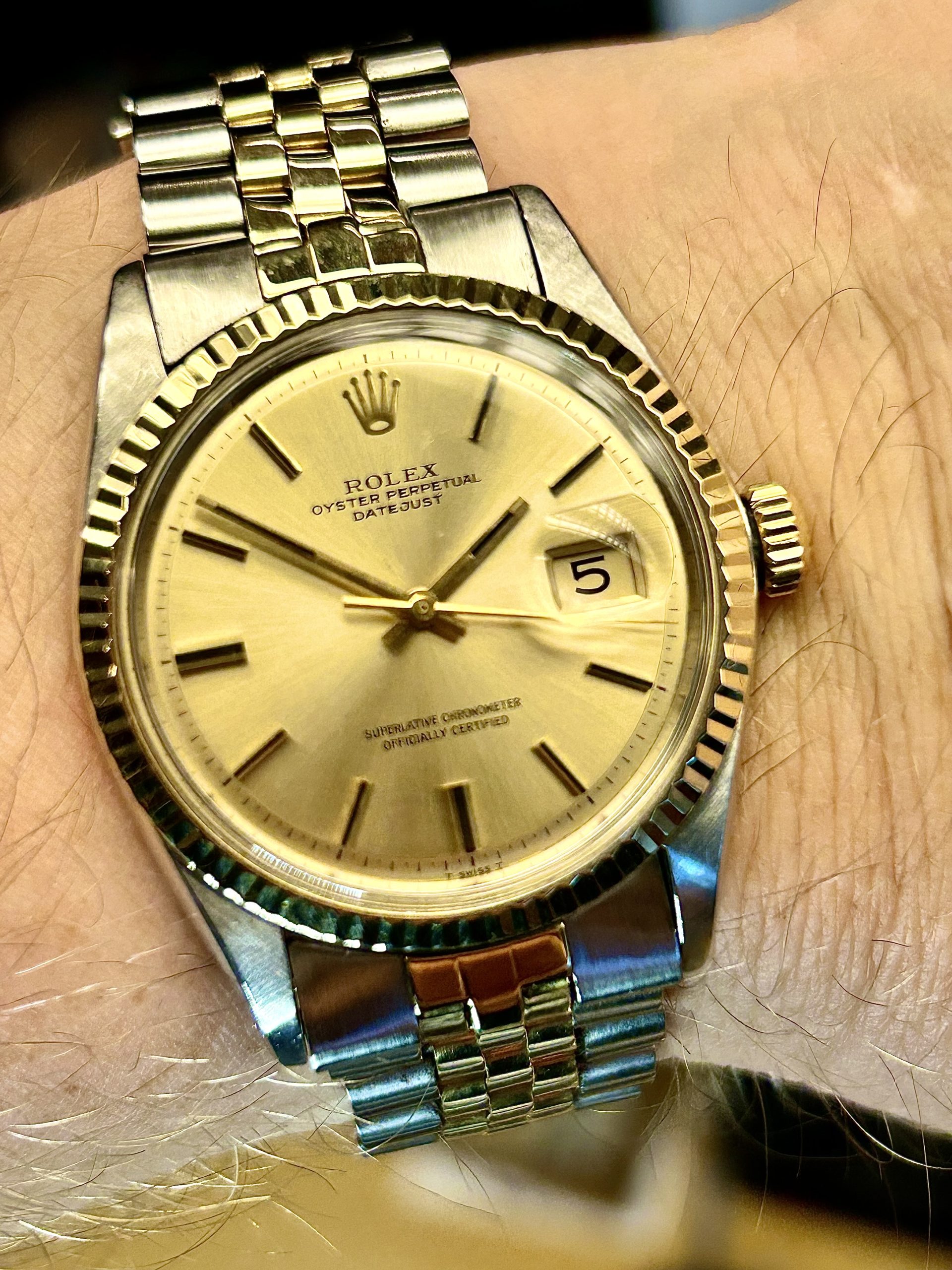 SOLGT!! Rolex Datejust Two Tone Ref 1601 fra 1970