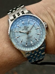 Solgt - Breitling Navitimer GMT 41 – Ice Blue 2025 Ny