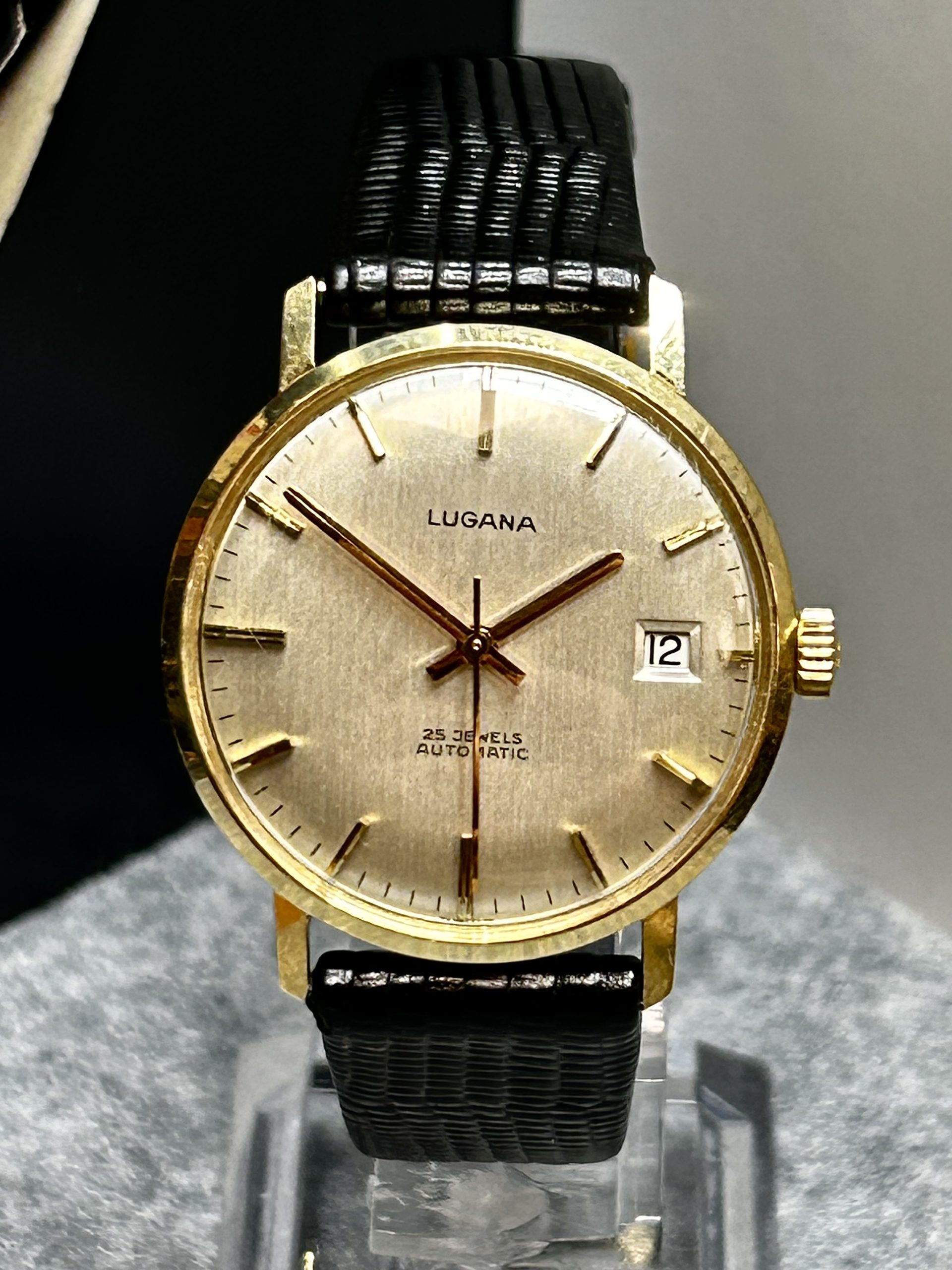 Vintage Lugana herreklokke i 14K gull - Bilde 2