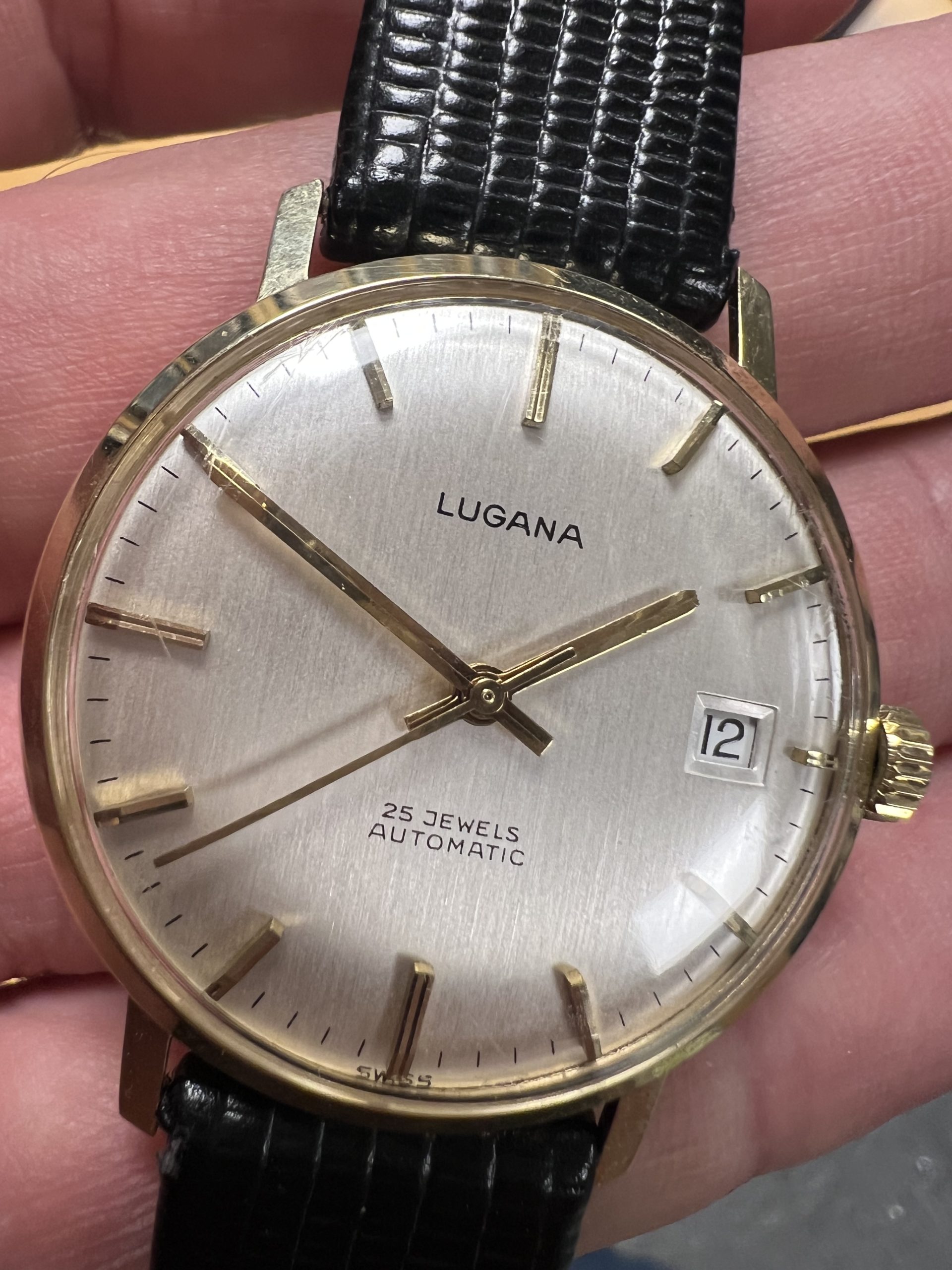 Vintage Lugana herreklokke i 14K gull - Bilde 11