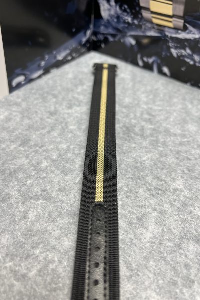 NATO strap med spenne sort / beige 20mm