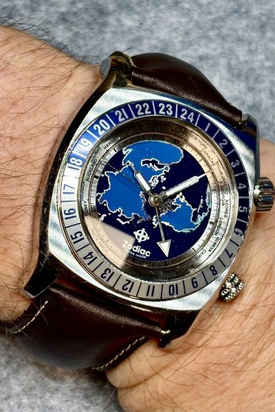 Zodiac Desert Master Blue ZO7000 – GMT World Timer – Tidlig 2000-tall