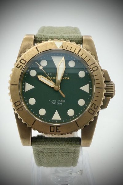 Helson Shark Diver Bronze 500M – Grønn skive - Komplett sett - Nesten ubrukt