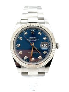 ROLEX DATEJUST 41 – BLUE DIAL / DIAMOND – 2023 MODELL – KOMPLETT SETT