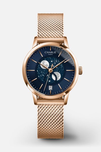 Charlie Paris SULLY - Moon phase - Rose Gold & Blue