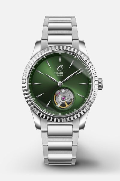 Charlie Paris Aurore Fluted Bezel - Open Heart - Tourmaline
