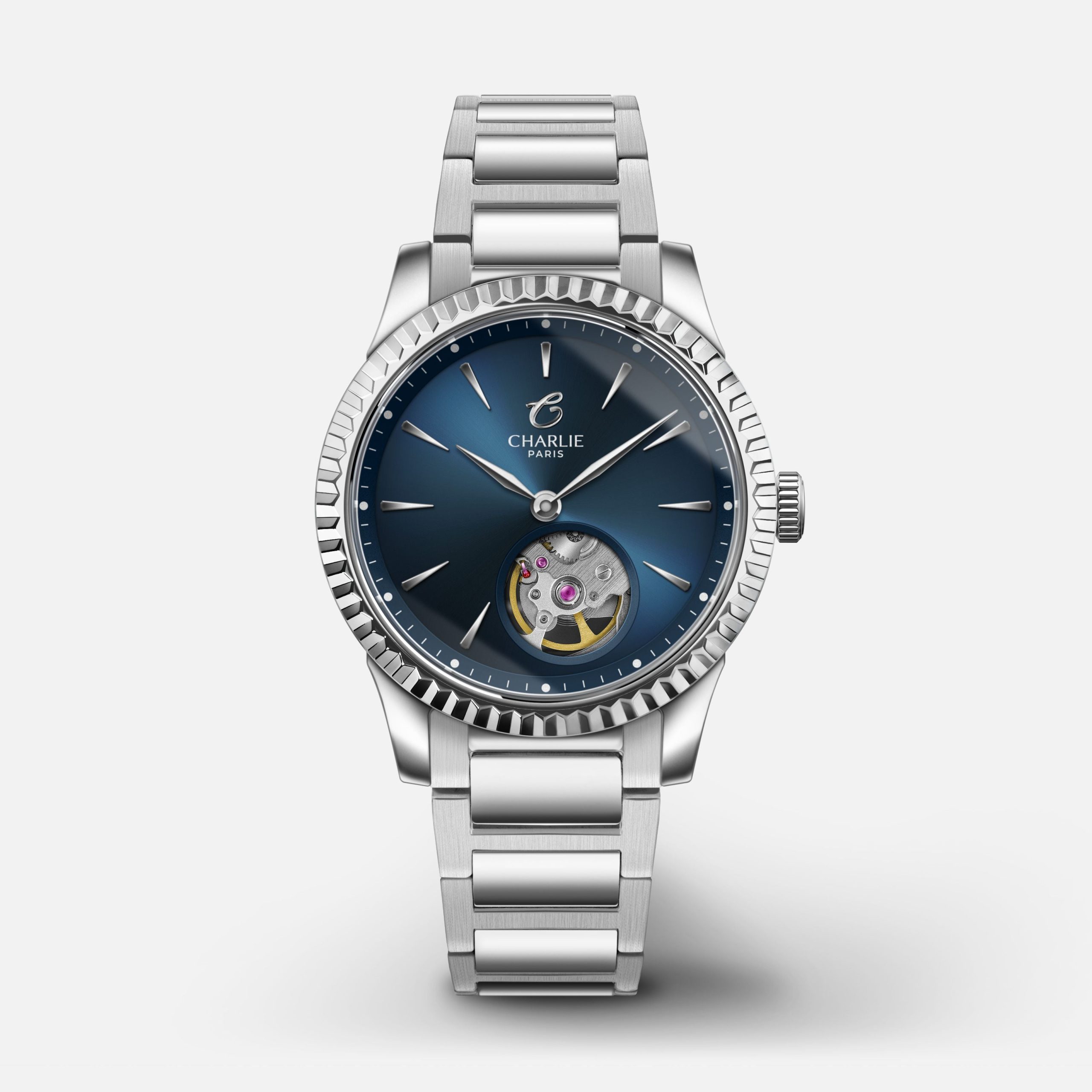 Charlie Paris Aurore Fluted - Open Heart - Blue