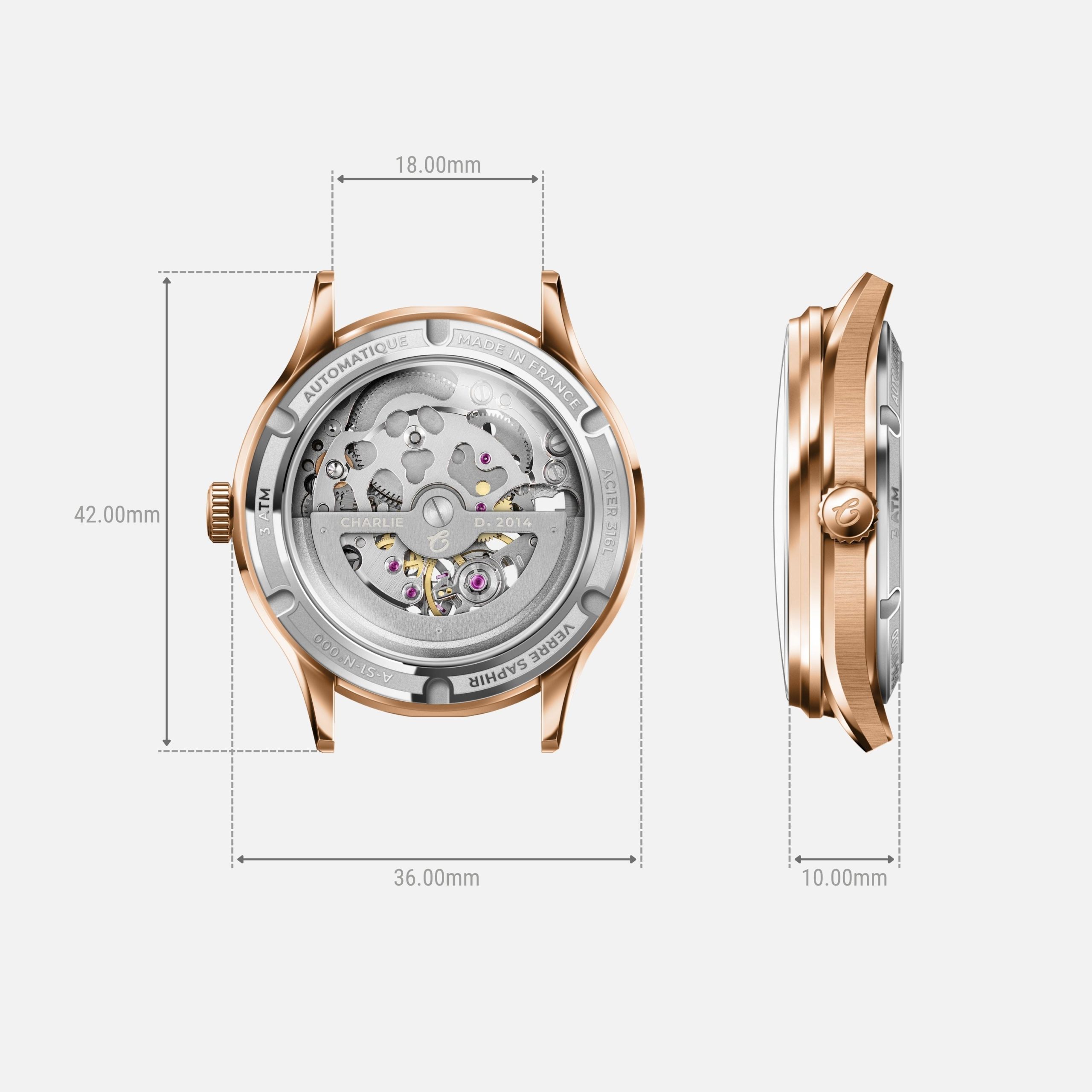 Charlie Paris INITIAL 36 - Skeleton - Rose Gold - Bilde 4