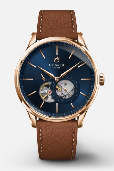 Charlie Paris INITIAL - Open Heart - Rose Gold/Blue