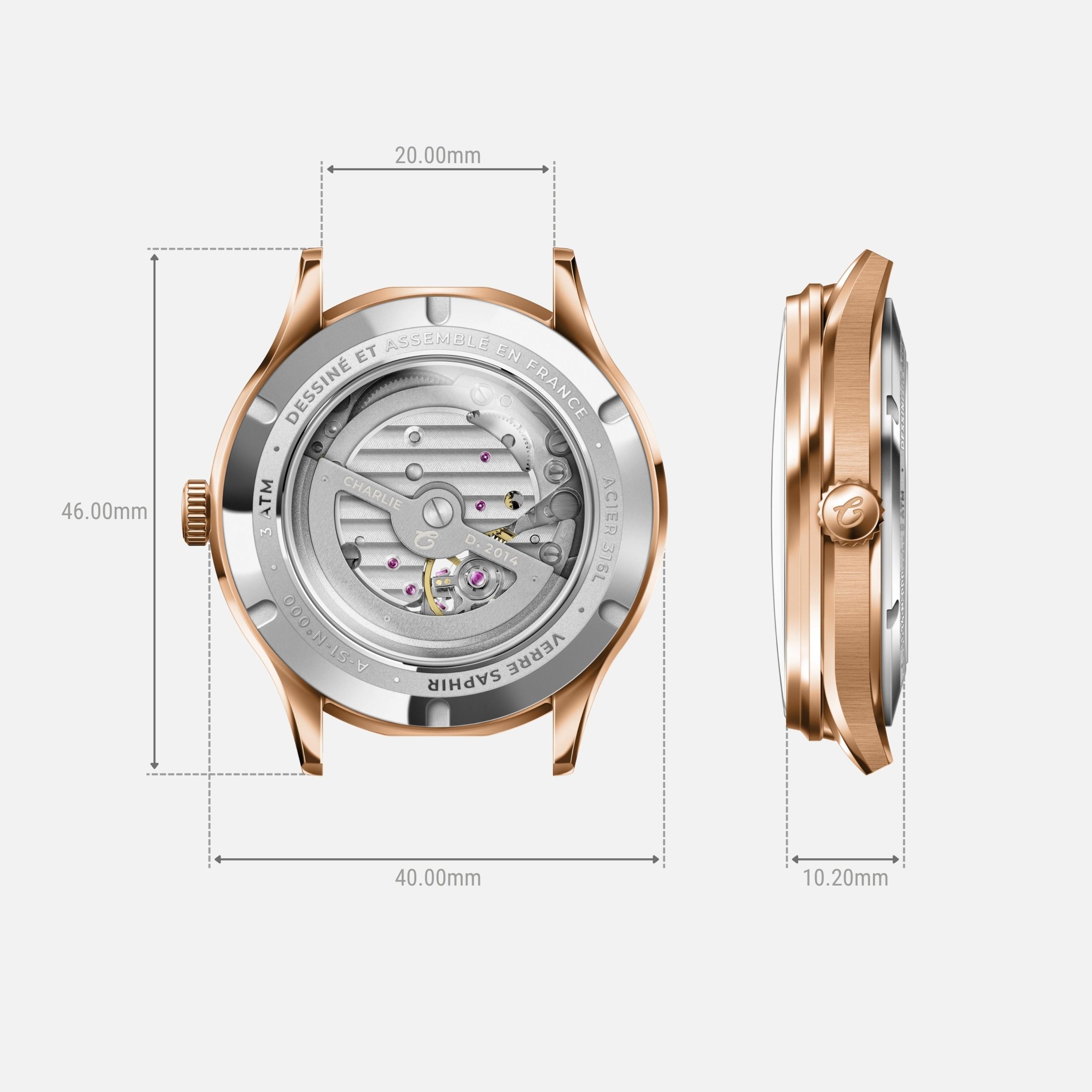 Charlie Paris INITIAL - Open Heart - Rose Gold/Blue - Bilde 6