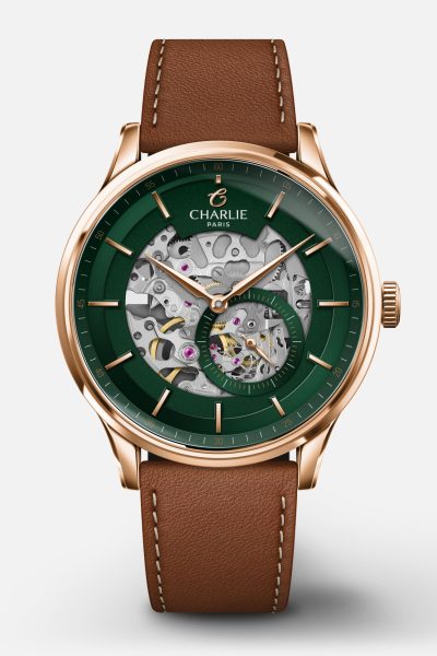 Charlie Paris INITIAL - Skeleton - Rose Gold & Green