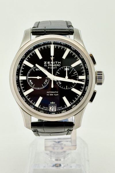 Zenith El Primero Pilot Chronograph – 2012 modell | Norsk AD | Komplett sett