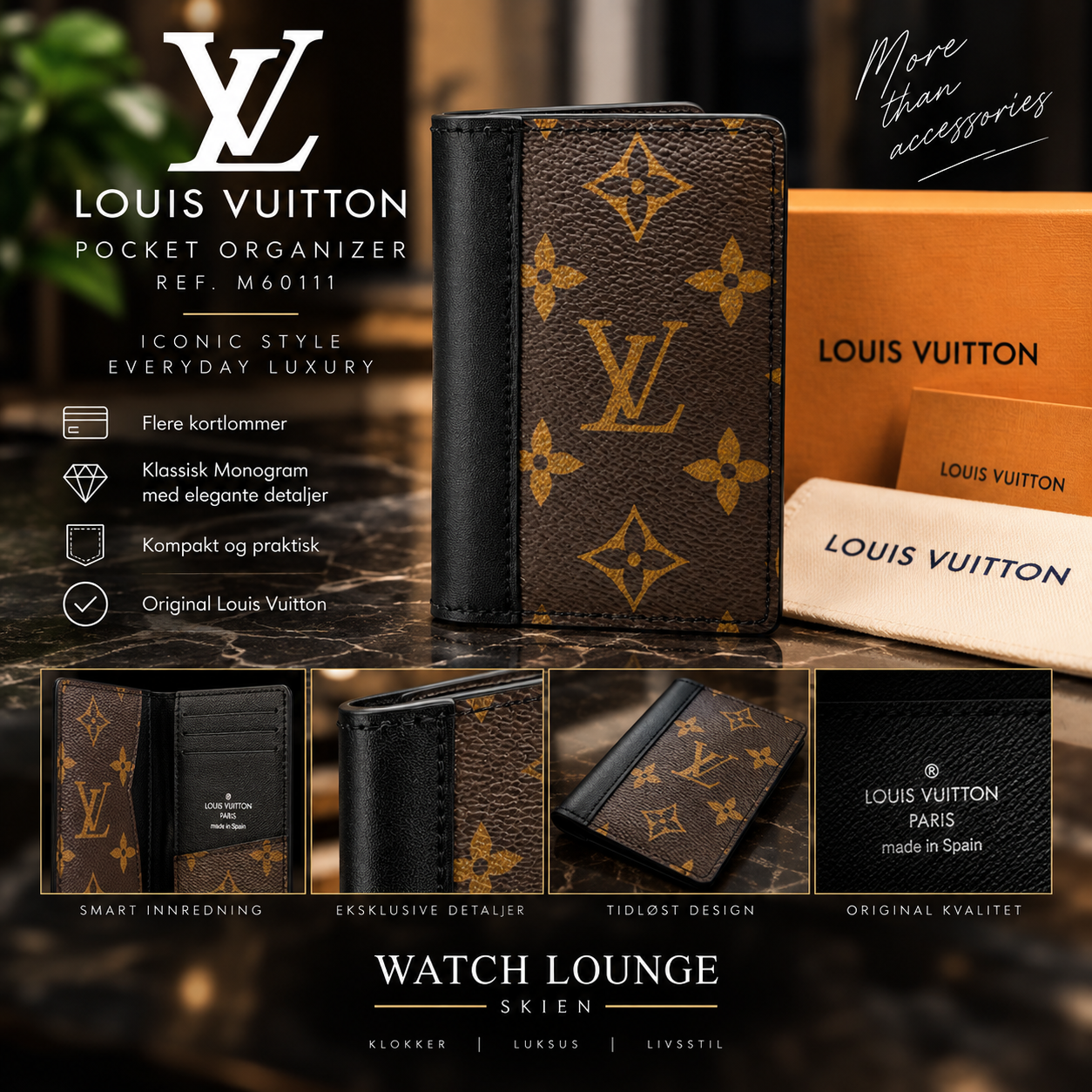 Louis Vuitton Pocket Organizer Monogram Macassar – Ref. M60111