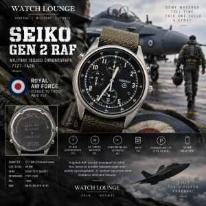 SEIKO GEN 2 7T27-7A20 RAF Military Issued Chronograph – 1996