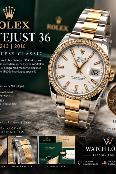 Rolex Datejust 36 – Ref. 116247 – 2010 – Full Set – Diamond Bezel