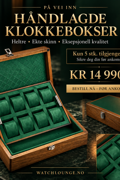 Håndlaget unik klokkeoppbevaring for 8 klokker.
