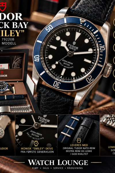 Solgt - Tudor Heritage Black Bay «Smiley» – 2015 Nylig service
