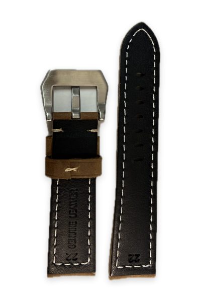 Brun skinnreim 22 mm semsket