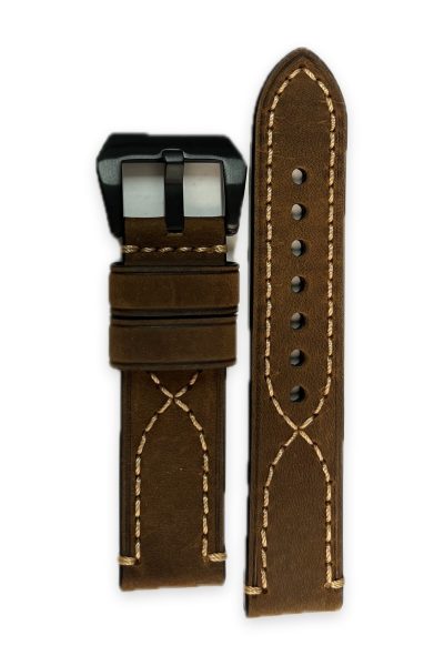 Brun skinnreim 22 mm