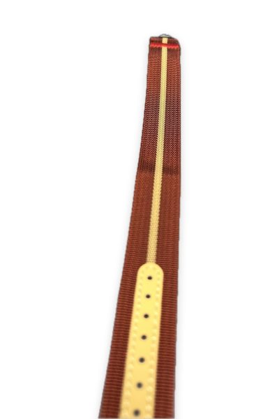 NATO strap med spenne dyp rød / beige 20mm